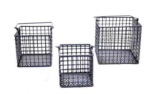 4 Sets of 3 Wire Baskets- S-4.5&#034;H x 4.5&#034;W, M-4&#034;H x 4&#034;W &amp; L-5.25&#034;H x 6&#034;W.