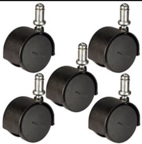 3/8&#034; Dia X 7/8&#034; Lg Heavy Duty Office Chair Casters - Ideal for Carpet - Set of 5