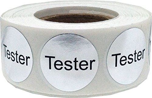 Instocklabels.com cosmetic tester labels - metallic silver - 0.75 inch round for sale