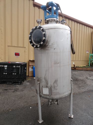 Industrial alloy 250 gallon stainless storage mix tank w/ chemineer agitator for sale