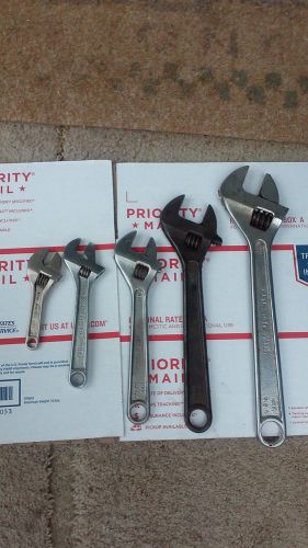 PROTO  5 PC. ADJUSTABLE END WRENCHES , 12&#034;, 10&#034;, 8&#034;, 6,&#034;4&#039;&#039; (USED)