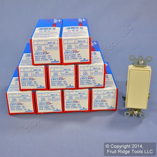 10 Leviton Ivory COMMERCIAL Decora Rocker Wall Light Switches 20A 5621-2I