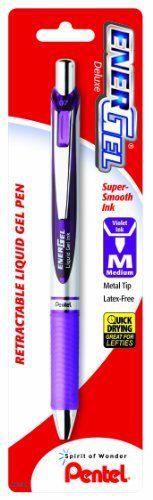 Pentel EnerGel  Deluxe RTX Retractable Liquid Gel Pen,  0.7mm, Metal Tip, Violet