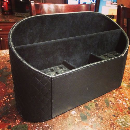 Levenger Desk Organzer Unifier / Black Leather / In Excellent Condition!