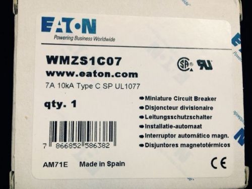 WMZS1C07 Eaton Cutler Hammer Circuit Breaker NIB