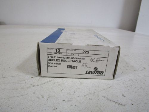 LOT OF 10 LEVITON DUPLEX RECEPTACLE 223 *FACTORY SEALED*