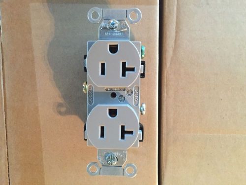 HUBBELL WIRING DEVICE-KELLEMS CR20GRY Receptacle, 20A, 125V, 5-20R, 2P, 3W, 1PH