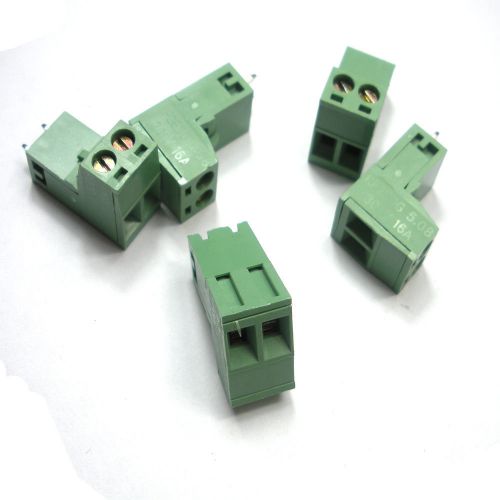 5pcs 2EDG 2Pin Plug-in Screw Terminal Block Connector 5.08mm Pitch Right Angle