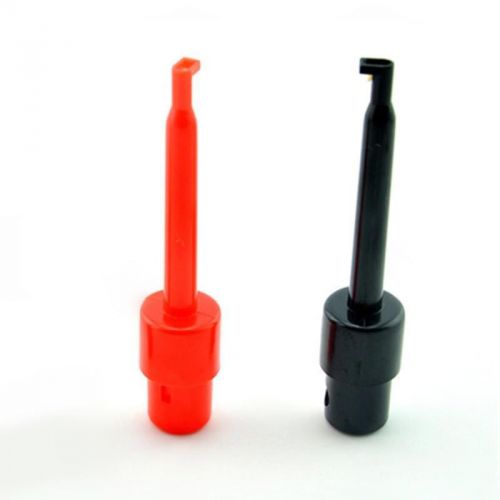 10Pcs Black &amp; Red  56mm Plastic Multimeter Test Hook Clip Probes for PCB IC