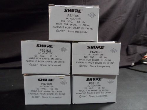 (5x) Shure PS21US AC Adapter - Power Supply - 120 VAC 60 Hz - NEW MFG BOX