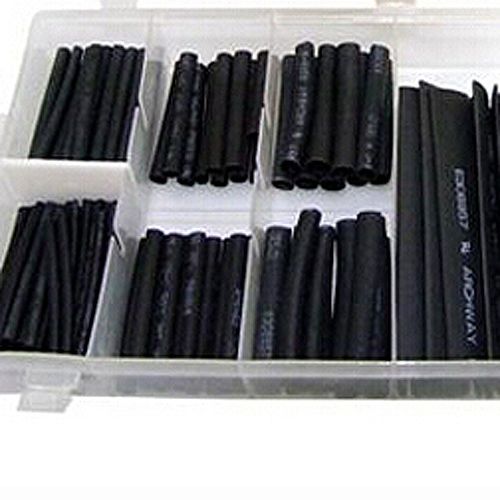 127pcs Black Heat Shrink Tube Assortment Wire Wrap Electrical Insulation Tech GY