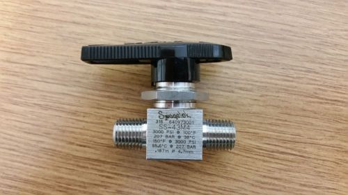 SWAGELOK SS-43M4 Ball Valve, 1.2 Cv, 1/4 in.