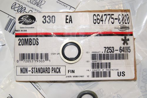 (QTY 330) GATES Part # 20MBDS, G64775-0020 Hydraulic Hose Metric Bonded Seal