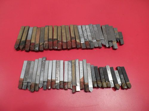 Machinist Lathe Tools: Lot of 50 Carbide Tipped Tool Bits, 5/16&#034; &amp; 1/4&#034;