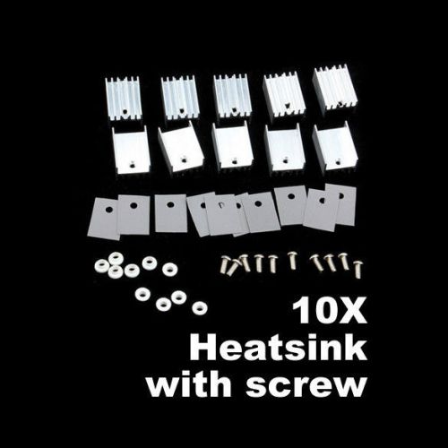 10 Pcs Aluminum Heatsink Heat Sink With Screw Sets Kit for Transistors TO-220