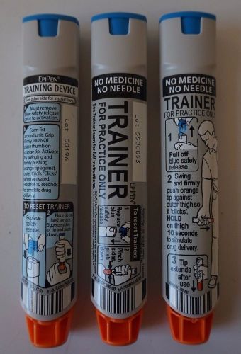 Lot of 3 Epi Pen Training Devices CPR First Aid Practice Only