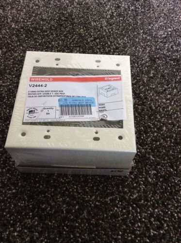 New Wiremold V2444-2 Switch Receptacle Box Extra Deep 2000 Series Ivory gang