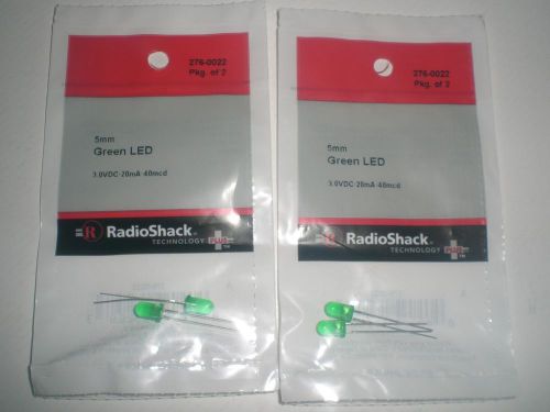 5 mm GREEN LED LOT OF 2 PACKS ( 4 LED )