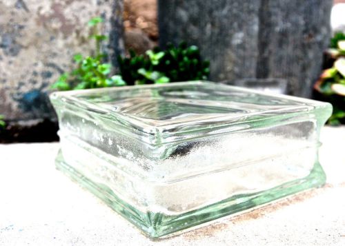 Reclaimed Glass Brick 7.75&#034; x 7.75&#034; Square x 3&#034; Wide
