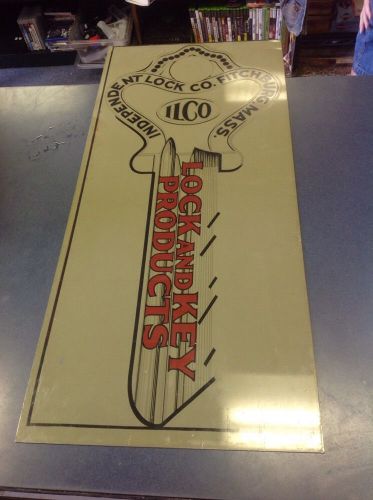Vintage Double TWO SIDED ILCO KEYS TIN Metal SIGN &#034;33 x 15&#034; UNCUT