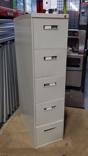 5H VERTICAL FILE CABINET LETTER SIZE 15&#034;W by STEELCASE COLOR TAN w/ LOCK &amp; KEY
