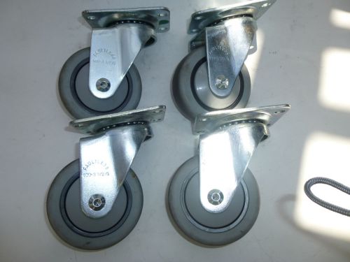 CASTERS SET OF 4 SWIVEL CASTERS w/PLATE; GENERAL DUTY RUBBER WHEELS NO RESERVE