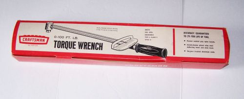 Vintage Craftsman 1/2&#034; Drive 0-100 ft/lb Torque Wrench Unused Original Box Mint