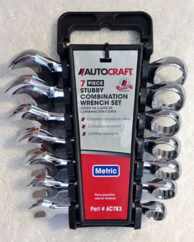 New AUTOCRAFT 7 Piece Metric Stubby Combination Wrench Set #AC783