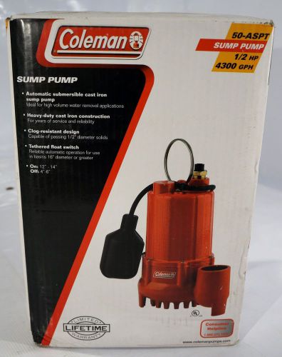 New Coleman Sump Pump 1/2 HP 4300 GPH - # 50-ASPT
