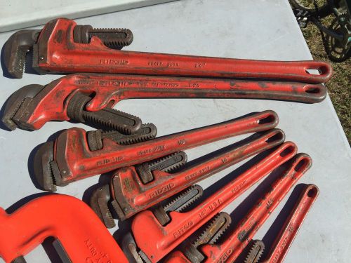 Lot 7 RIDGID Heavy Duty Adjustable Pipe Wrenches 24&#034; 18&#034; 14&#034; 10&#034; FAST FREE SHIP