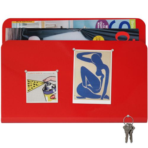 Magazine Pocket and Magnetic Memo Board - Red