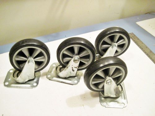 4&#034; X 1&#034; Swivel Plate Caster Wheels Set of 4
