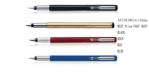 New Parker Vector 4 Colors Black, Gold, Red, Blue Fountain Pen - Best Price