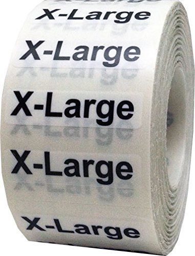 1.25 x 5&#034; Apparel X-Large Wrap Around Size Strip Labels for Folded Retail | 125