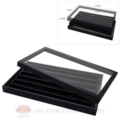 (1) Acrylic Top Display Case &amp; (1) 6 Slot Black Compartmented Insert Organizer