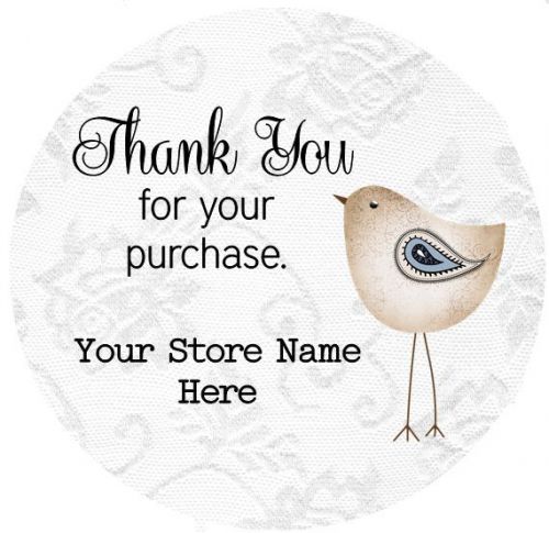 CUSTOMIZED BUSINESS THANK YOU STICKER LABELS  - BIRD STYLE #2