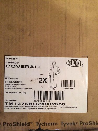 16 dupont tempro tm127sbu2x002500 fr treated coverall,with hood for sale