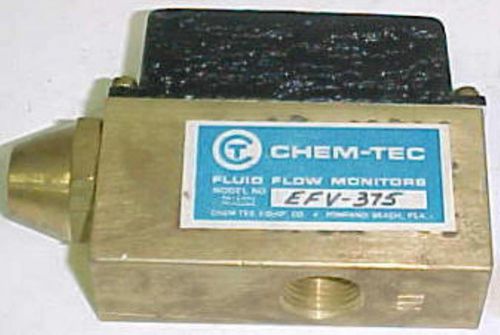 Chem-tec excess flow auto reset valve efv-375 for sale