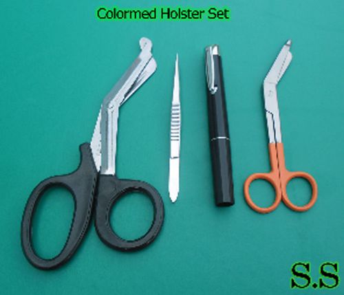 Colormed Holster Set EMS Black EMT Diagnostic+Orange Lister Bandage Scissors