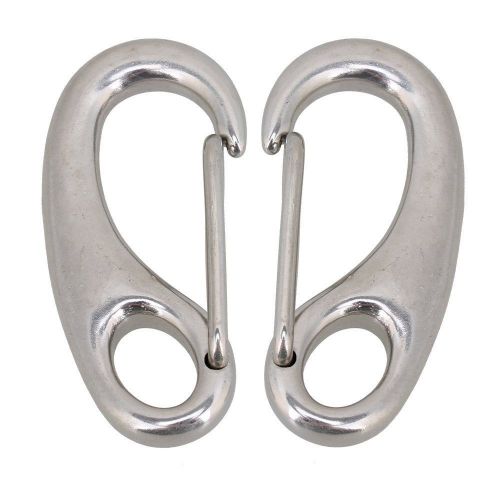 2PCS Small 304Stainless Steel Egg Shape Spring Snap Hook Quick Link Carabiner