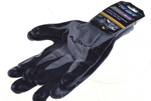 New CLC Pit Crew Oil Change Nitrile Gloves - Size Large - Black / Grey
