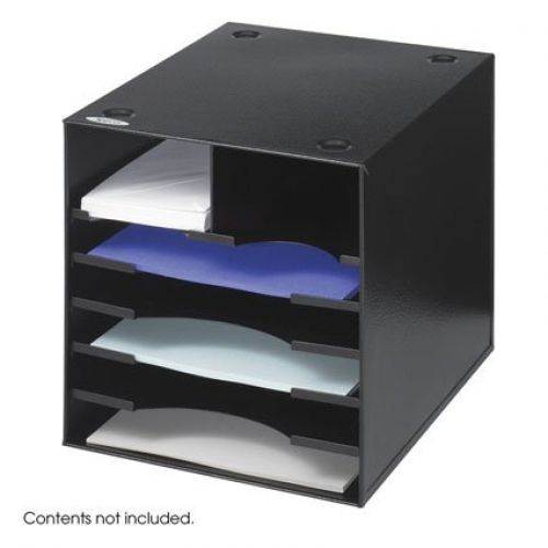 Safco Products 3111BL Steel Desktop Organizer, 7 Compartment, Black