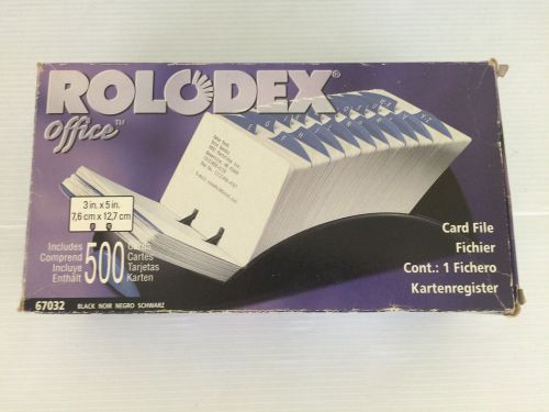 ROLODEX OFFICE 67032 Vintage Black Tray Index A - Z Open Card File