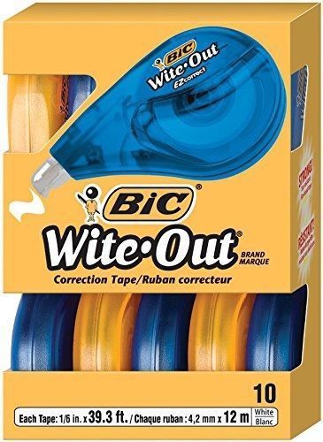 BIC Wite-Out Brand EZ Correct Correction Tape 10-Count NIB
