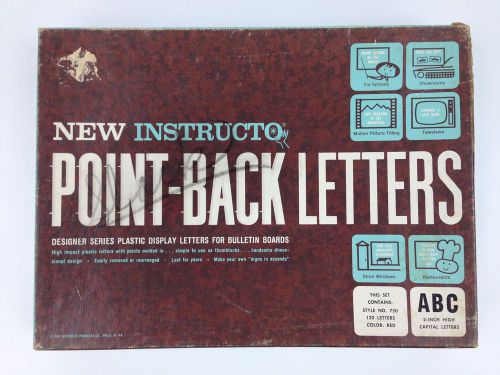 Vintage 1963 Instructo 2&#034; Red Point Back Capital Letters Bulletin Board Sign