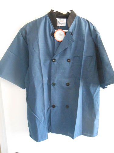 Happy Chef Lightweight Chef Coat - Adult Medium - Style #505 - Dark Blue - NEW