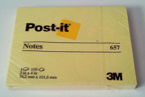 Post-It Sticky Notes - #657 Canary Yellow 100 Sheets