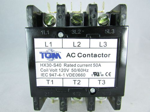 Definite purpose contactor 50amp 3 pole 120vac-50/60hz-heat pump, ac &amp; refriger. for sale