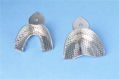 Autoclavable dental impression trays stainless steel tray perforated medium size for sale
