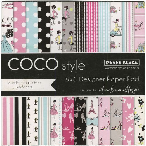 &#034;Penny Black Paper Pad 6&#034;&#034;X6&#034;&#034; 48/Pkg-Coco Style, Set Of 2&#034;